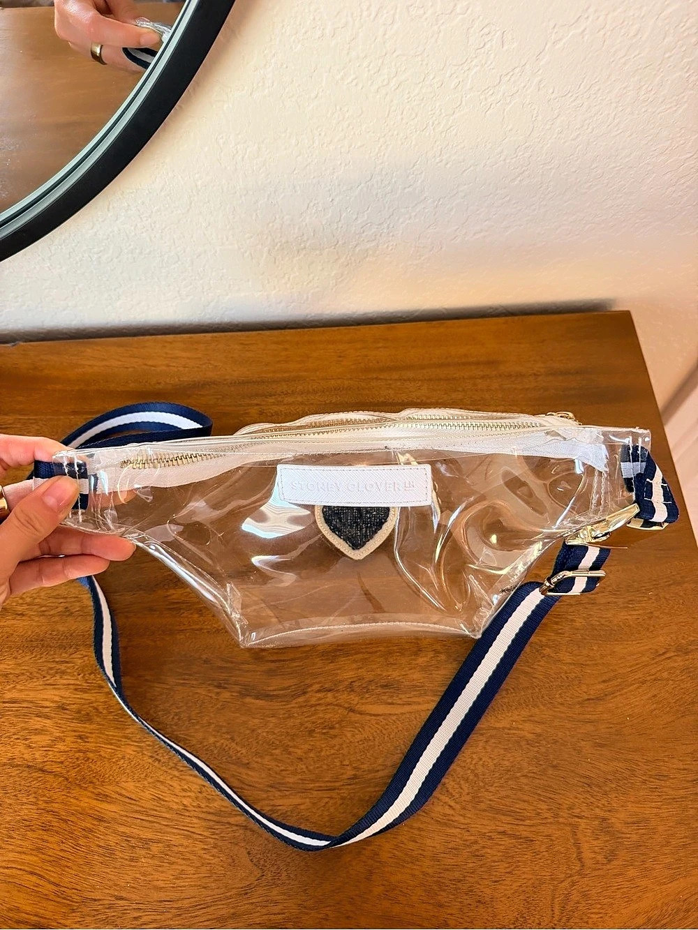 Stoney Clover Lane Clear & Blue Heart Waist Bag - Picture 8 of 8